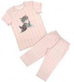 пижама для девочки с бриджами арт.10086